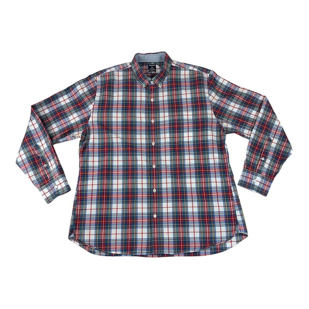 Bonobos Shirt Mens 2XL Blue Multi Plaid Cotton Slim Fit Preppy Classic